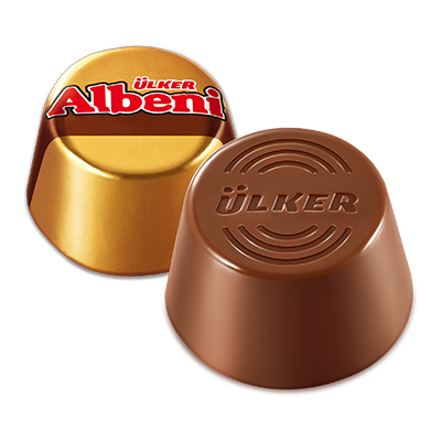 ALBENI MINI MILK CHOCOLATE WITH CARAMEL FLAVOURED CREAM AND COATED BISCUIT